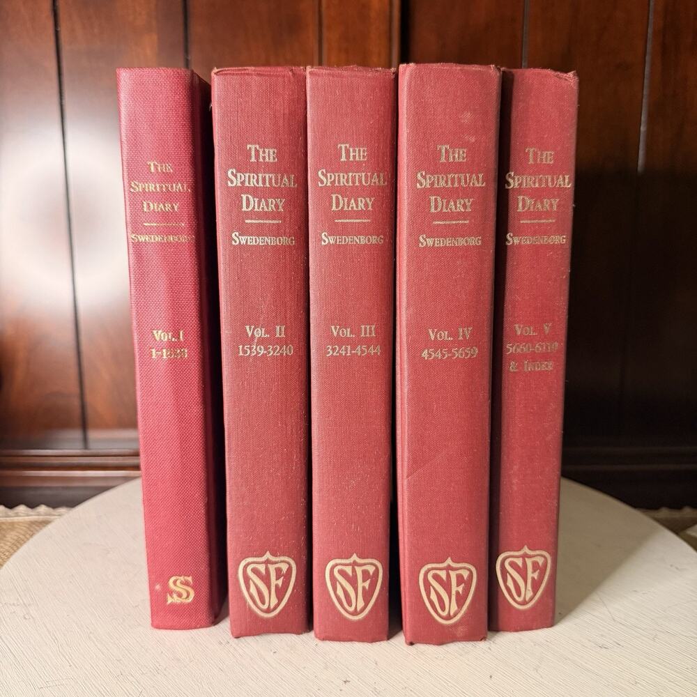 Swedenborg Spiritual Diaries Of Experiences Volumes 1-5 Complete Set pretty book